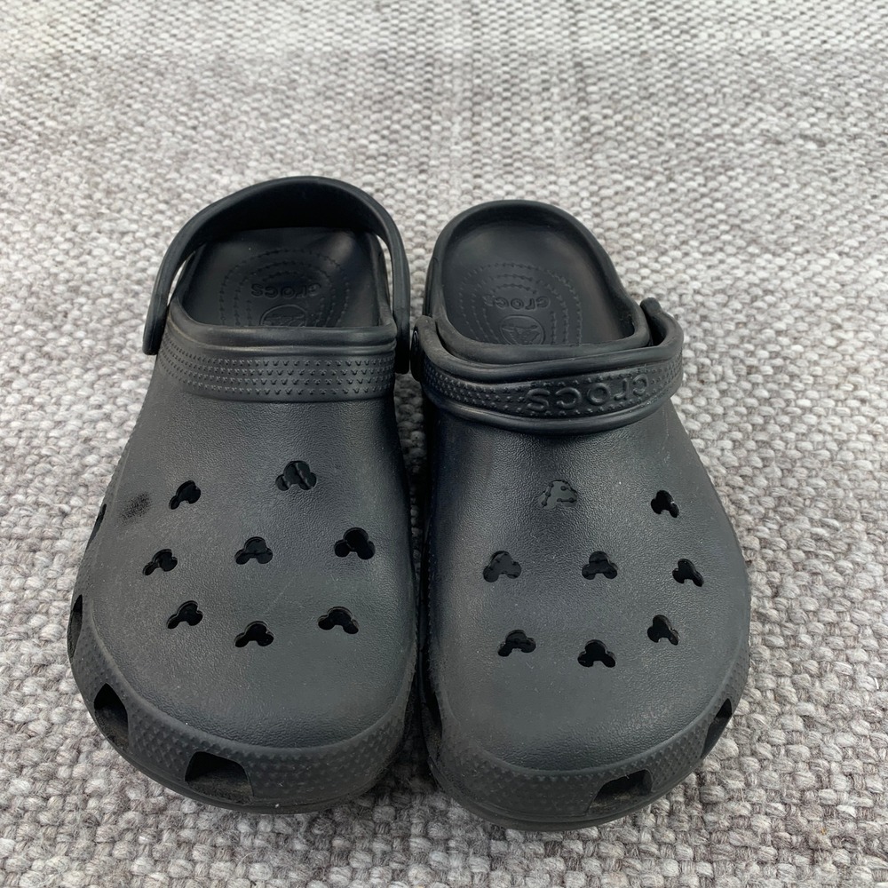 Crocs Mickey Mouse Clogs Unisex M8 W10 Black Disney Perforated Classic Clog